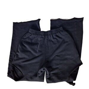 The Kript Women's Pull On Ripped Pants Size Medium Solid Black Goth Grunge